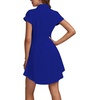 image:imageLYANER Womens Pleated Waist Collar V Neck Button Down Short Sleeve Mini Short Shirt DressRoyal Blue