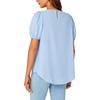 image:imageLYANER Womens Puff Short Sleeve Tunic Tops Pleated Crewneck Loose Dressy Blouses T ShirtsLight Blue