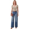 image:imageLYANER Womens Ribbed Knit Tee Slim Fit Scoop Neck Short Sleeve Top for Basic Casual TShirtKhaki