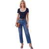 image:imageLYANER Womens Ribbed Knit Tee Slim Fit Scoop Neck Short Sleeve Top for Basic Casual TShirtNavy Blue
