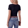 image:imageLYANER Womens Ribbed Knit Tee Slim Fit Scoop Neck Short Sleeve Top for Basic Casual TShirtSolid Black
