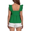 image:imageLYANER Womens Ruffle Strap Sleeveless Square Neck Summer Tank Top Peplum BlouseGreen