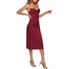 image:imageLYANER Womens Satin Cowl Neck Spaghetti Straps Sexy Cocktail Midi DressesWine Red