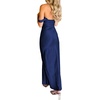 image:imageLYANER Womens Satin Off Shoulder Strapless Short Sleeve Bodycon Party Long DressNavy Blue