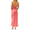 image:imageLYANER Womens Satin Off Shoulder Strapless Short Sleeve Bodycon Party Long DressWatermelon Red