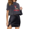 image:imageLYANER Womens Satin Silky Lace Trim Split Slit Hem Zipper High Wasit Mini Short SkirtBlack