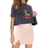 image:imageLYANER Womens Satin Silky Lace Trim Split Slit Hem Zipper High Wasit Mini Short SkirtChampagne