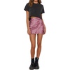 image:imageLYANER Womens Satin Silky Lace Trim Split Slit Hem Zipper High Wasit Mini Short SkirtDusty Purple