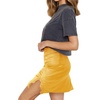 image:imageLYANER Womens Satin Silky Lace Trim Split Slit Hem Zipper High Wasit Mini Short SkirtGinger