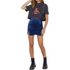image:imageLYANER Womens Satin Silky Lace Trim Split Slit Hem Zipper High Wasit Mini Short SkirtNavy