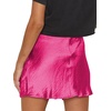 image:imageLYANER Womens Satin Silky Lace Trim Split Slit Hem Zipper High Wasit Mini Short SkirtRose