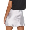 image:imageLYANER Womens Satin Silky Lace Trim Split Slit Hem Zipper High Wasit Mini Short SkirtWhite