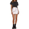 image:imageLYANER Womens Satin Silky Lace Trim Split Slit Hem Zipper High Wasit Mini Short SkirtWhite