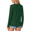 image:imageLYANER Womens Sheer Mesh Long Sleeve Round Neck Sexy See Through Blouse Shirt TopDark Green