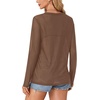 image:imageLYANER Womens Sheer Mesh Long Sleeve Round Neck Sexy See Through Blouse Shirt TopLight Brown