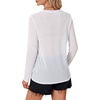 image:imageLYANER Womens Sheer Mesh Long Sleeve Round Neck Sexy See Through Blouse Shirt TopWhite