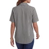 image:imageLYANER Womens Striped Collared V Neck Short Sleeve Loose Business Casual Blouse TopsBlack