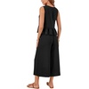 image:imageLYANER Womens Summer 2 Piece Outfits Peplum Ruffle Sleeveless Babydoll Tank Top Capri Wide Leg Pants SetSolid Black