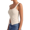 image:imageLYANER Womens Summer Cute Tops Square Neck Sleeveless Eyelet Button Down Tank Top BlousesBeige