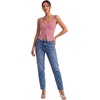image:imageLYANER Womens Summer Cute Tops Square Neck Sleeveless Eyelet Button Down Tank Top BlousesDark Pink