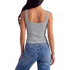 image:imageLYANER Womens Summer Cute Tops Square Neck Sleeveless Eyelet Button Down Tank Top BlousesGrey