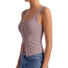 image:imageLYANER Womens Summer Cute Tops Square Neck Sleeveless Eyelet Button Down Tank Top BlousesKhaki