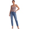 image:imageLYANER Womens Summer Cute Tops Square Neck Sleeveless Eyelet Button Down Tank Top BlousesKhaki