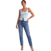 image:imageLYANER Womens Summer Cute Tops Square Neck Sleeveless Eyelet Button Down Tank Top BlousesLight Blue