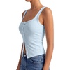 image:imageLYANER Womens Summer Cute Tops Square Neck Sleeveless Eyelet Button Down Tank Top BlousesLight Blue