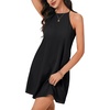 image:imageLYANER Womens Summer Halter Dresses Sleeveless Ruffle Hem A Line Swing Loose Mini DressBlack