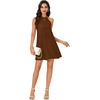 image:imageLYANER Womens Summer Halter Dresses Sleeveless Ruffle Hem A Line Swing Loose Mini DressDark Brown