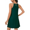 image:imageLYANER Womens Summer Halter Dresses Sleeveless Ruffle Hem A Line Swing Loose Mini DressDark Green