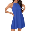 image:imageLYANER Womens Summer Halter Dresses Sleeveless Ruffle Hem A Line Swing Loose Mini DressLight Royal Blue