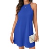 image:imageLYANER Womens Summer Halter Dresses Sleeveless Ruffle Hem A Line Swing Loose Mini DressLight Royal Blue