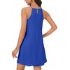 image:imageLYANER Womens Summer Halter Dresses Sleeveless Ruffle Hem A Line Swing Loose Mini DressLight Royal Blue