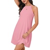 image:imageLYANER Womens Summer Halter Dresses Sleeveless Ruffle Hem A Line Swing Loose Mini DressPink