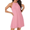 image:imageLYANER Womens Summer Halter Dresses Sleeveless Ruffle Hem A Line Swing Loose Mini DressPink
