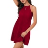 image:imageLYANER Womens Summer Halter Dresses Sleeveless Ruffle Hem A Line Swing Loose Mini DressWine Red