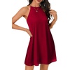 image:imageLYANER Womens Summer Halter Dresses Sleeveless Ruffle Hem A Line Swing Loose Mini DressWine Red
