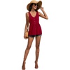 image:imageLYANER Womens Summer Sleeveless Peplum Button Ruffle Hem Flowy Babydoll Tank TopsBurgundy