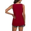 image:imageLYANER Womens Summer Sleeveless Peplum Button Ruffle Hem Flowy Babydoll Tank TopsBurgundy