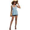 image:imageLYANER Womens Summer Sleeveless Peplum Button Ruffle Hem Flowy Babydoll Tank TopsLight Blue