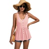 image:imageLYANER Womens Summer Sleeveless Peplum Button Ruffle Hem Flowy Babydoll Tank TopsLight Pink