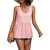 image:imageLYANER Womens Summer Sleeveless Peplum Button Ruffle Hem Flowy Babydoll Tank TopsLight Pink