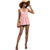 image:imageLYANER Womens Summer Sleeveless Peplum Button Ruffle Hem Flowy Babydoll Tank TopsLight Pink