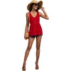 image:imageLYANER Womens Summer Sleeveless Peplum Button Ruffle Hem Flowy Babydoll Tank TopsRed