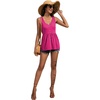 image:imageLYANER Womens Summer Sleeveless Peplum Button Ruffle Hem Flowy Babydoll Tank TopsRose