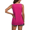 image:imageLYANER Womens Summer Sleeveless Peplum Button Ruffle Hem Flowy Babydoll Tank TopsRose