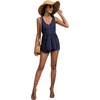 image:imageLYANER Womens Summer Sleeveless Peplum Button Ruffle Hem Flowy Babydoll Tank TopsSolid Navy