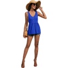 image:imageLYANER Womens Summer Sleeveless Peplum Button Ruffle Hem Flowy Babydoll Tank TopsSolid Royal Blue